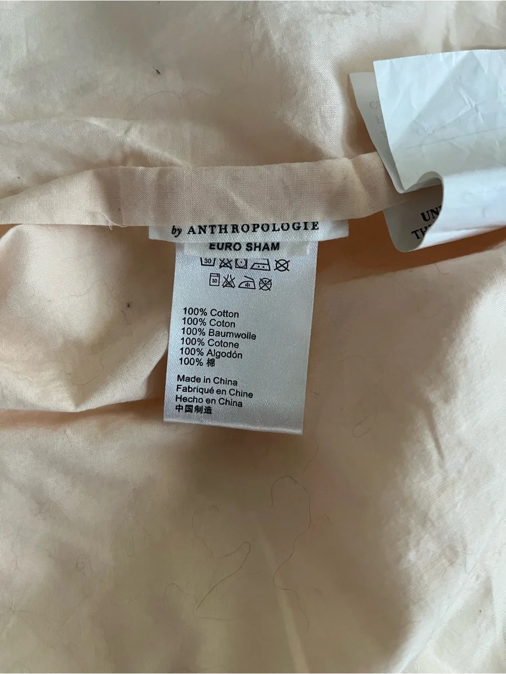 Anthropologie Peach Queen Quilt and Quilted Euro Shams with Tassel Accents